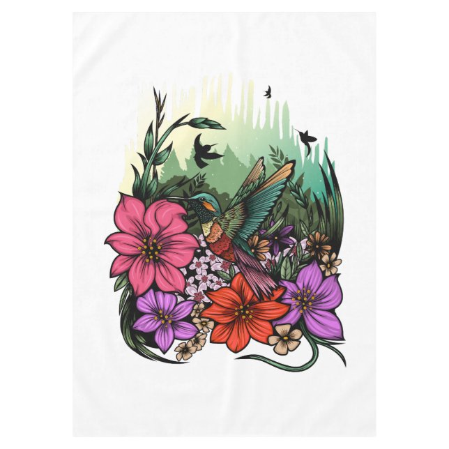 Hummingbird Garden Tablecloth (Front)