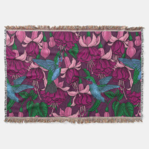 Hummingbird garden throw blanket