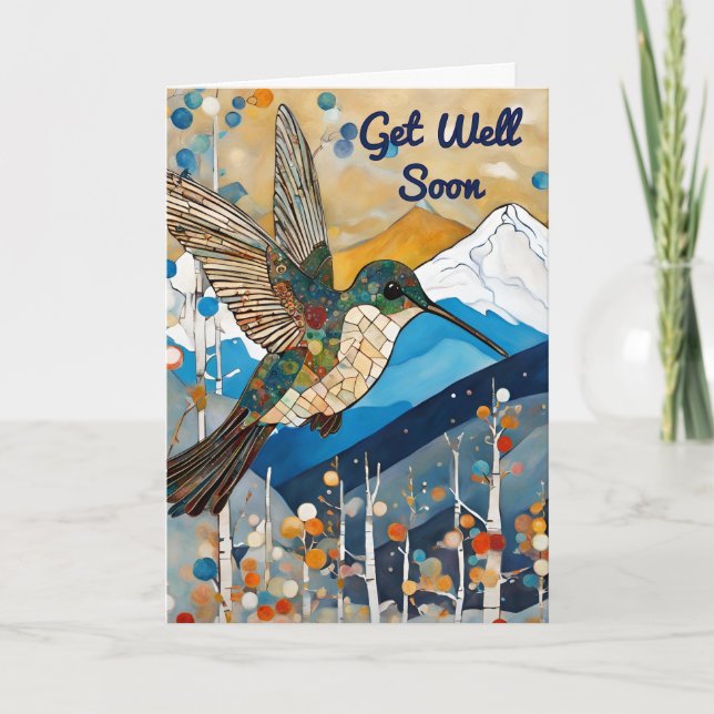 Hummingbird Get Well Soon Greeting Card (Front)
