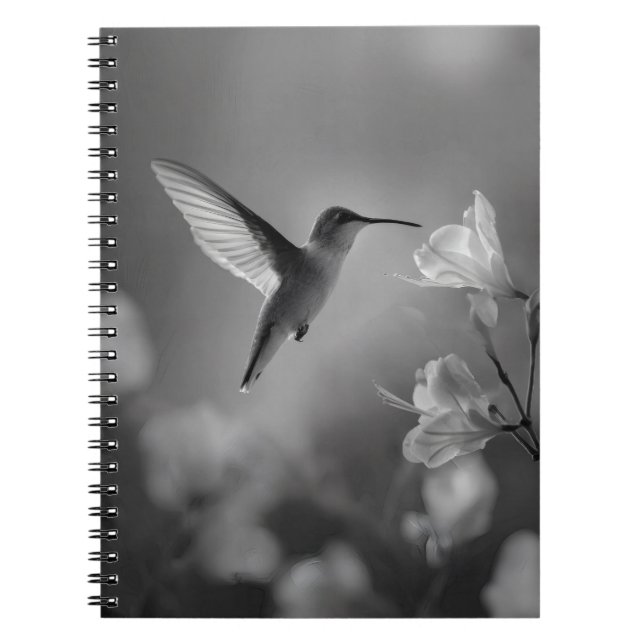 Hummingbird Grace Flower Bloom Notebook (Front)