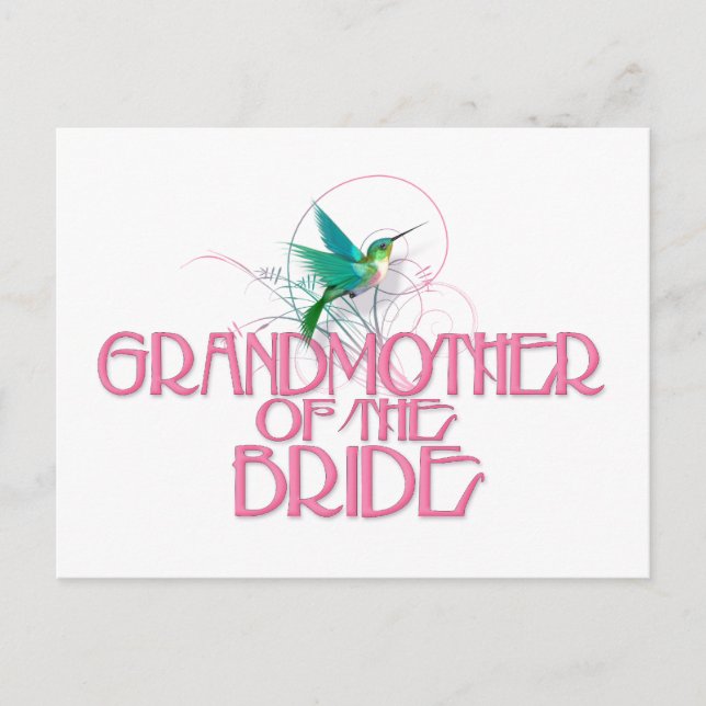 Hummingbird Grandmother of the Bride Postcard (Front)