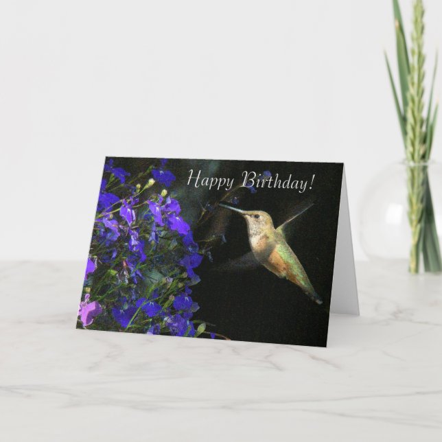 Hummingbird Happy Birthday Card (Front)