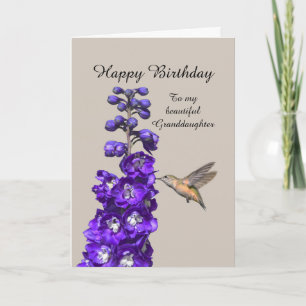 Hummingbird Happy Birthday Granddaughter Card