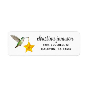 Hummingbird Happy Holidays Label