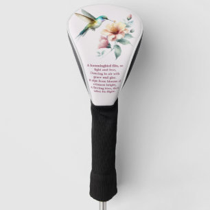 Hummingbird Harmony with Elegant Hibiscus Golf Head Cover