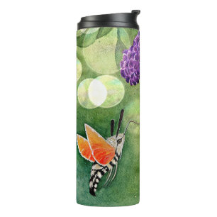 Hummingbird Hawk Moth and Lilacs Thermal Tumbler