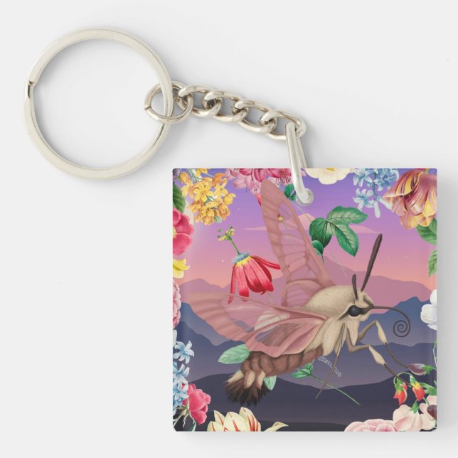 Hummingbird Hawk Moth Key Ring (Front)