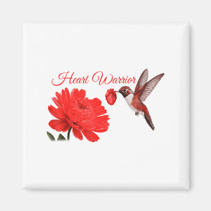 Hummingbird Heart Warrior Heart Disease Awareness  Magnet