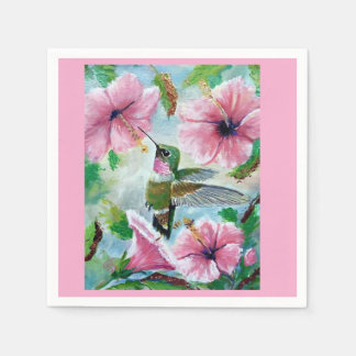 Hummingbird & Hibiscus Paper & Cloth Napkins 