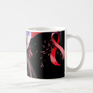 Hummingbird Holding Burgundy Ribbon Brain Aneurysm Coffee Mug