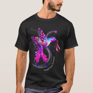Hummingbird Holding Pink Ribbon Breast Cancer T-Shirt