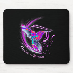 Hummingbird Holding Purple Ribbon Overdose Awarene Mouse Pad