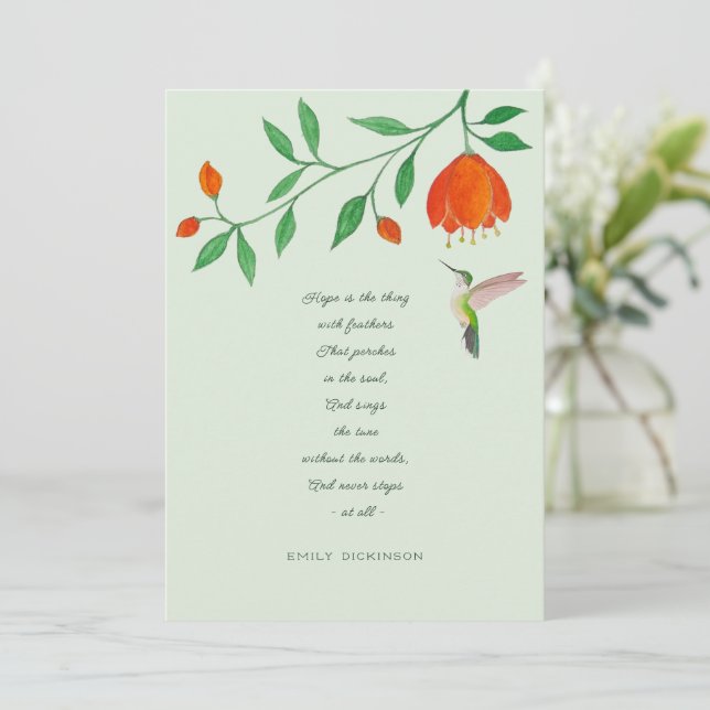 Hummingbird Hope Thank You Card (Standing Front)