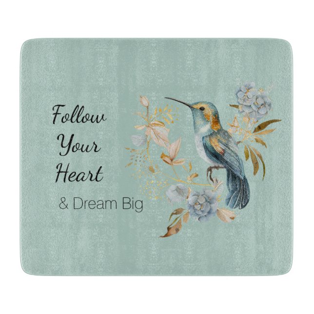 Hummingbird Hydrangea Flowers  Cutting Board (Front)