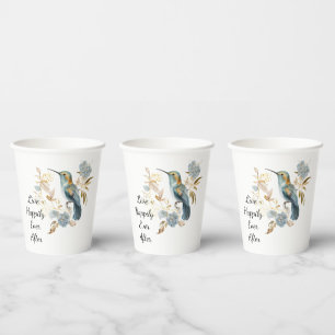 Hummingbird Hydrangea Flowers   Paper Cups
