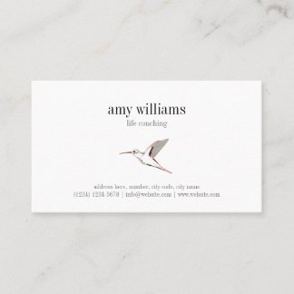 Hummingbird illustration feminine artistic card