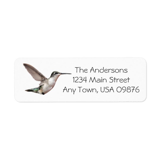 Hummingbird in air, customised address  (Front)