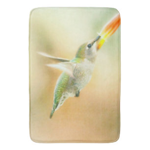 Hummingbird in Early Morning light Bath Mat