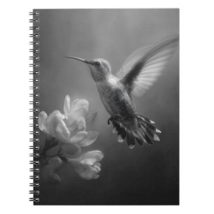 Hummingbird in Flight Blossom Notebook