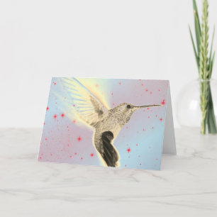 HUMMINGBIRD IN FLIGHT Folded Greeting Card