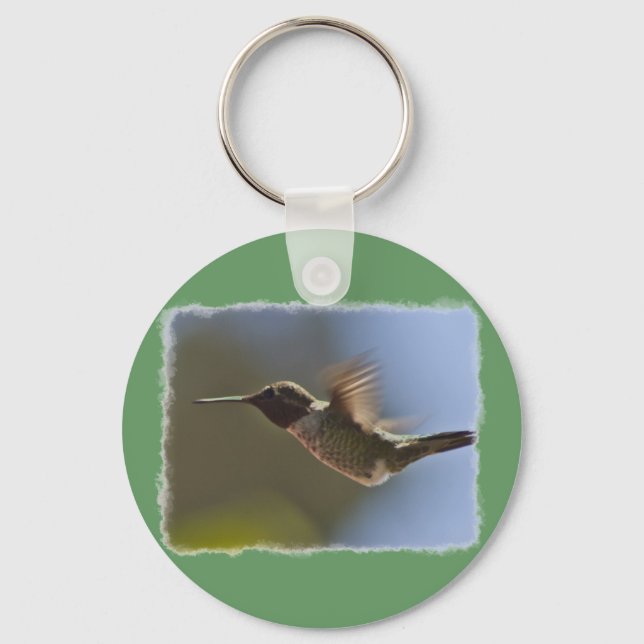 Hummingbird in Flight Key Ring (Front)