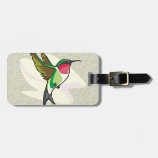 Hummingbird in Flight on Textured Background Luggage Tag