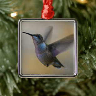 Hummingbird In Flutter Metal Tree Decoration