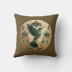 Hummingbird in Gold Globe  Cushion