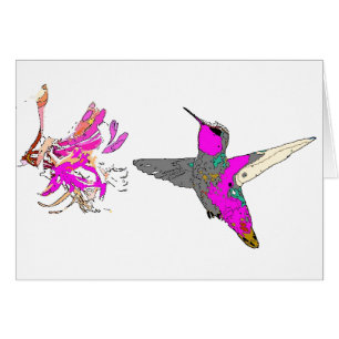 Hummingbird in Pink Card