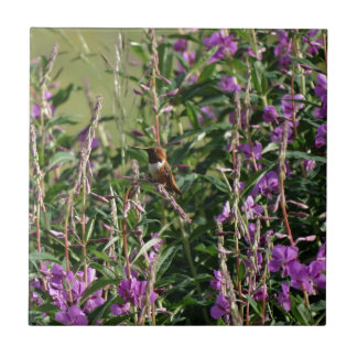Hummingbird in Purple Tile