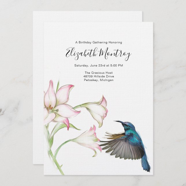 Hummingbird Invitation (Front/Back)