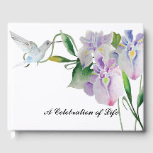 Hummingbird & Iris Guest Book