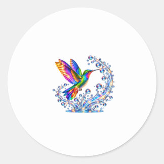 Hummingbird Jewel Fountain of Sparkling Colours Classic Round Sticker