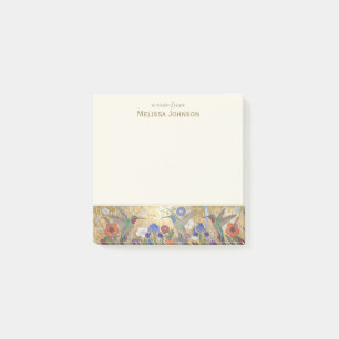 Hummingbird Klimt Style Personalized Custom Name Post-it Notes