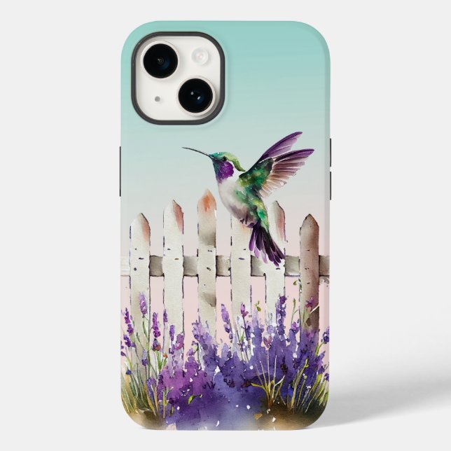 Hummingbird Lavender Floral Case-Mate iPhone Case (Back)