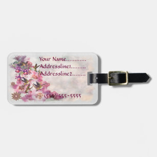 Hummingbird Lavender Jewelled Luggage Tag