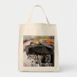 Hummingbird Laying in Water Tote Bag