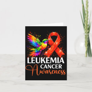 Hummingbird leukaemia cancer awareness colourful card