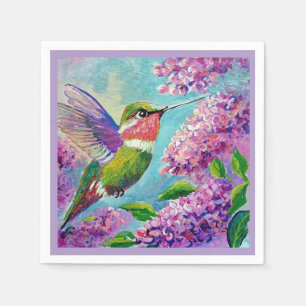 Hummingbird & Lilacs Paper & Cloth Napkins