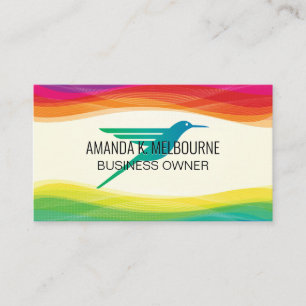 Hummingbird Logo Digital Artistic Background Business Card