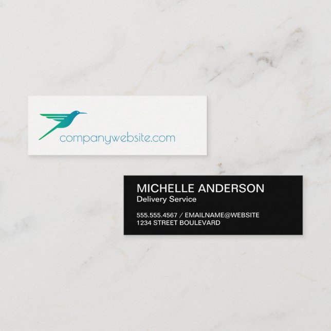 Hummingbird Logo Mini Business Card (Front/Back)