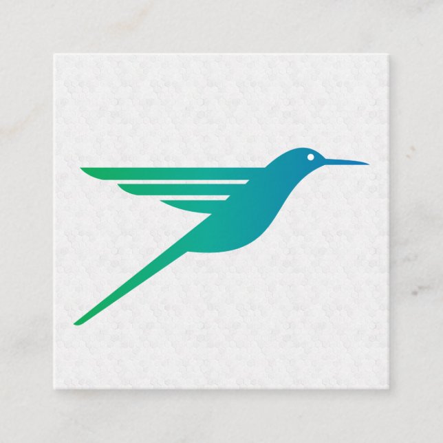 Hummingbird Logo Square Business Card (Front)