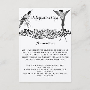 Hummingbird Love Bird Wedding Information Enclosure Card