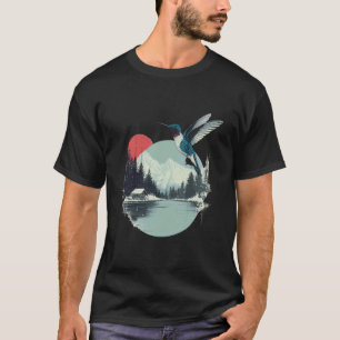 Hummingbird Lover Motif Colourful Tropical Animal  T-Shirt