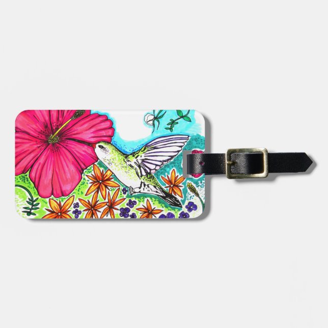 Hummingbird  luggage tag (Front Horizontal)