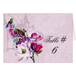 Hummingbird Magnolia Customised Table Number Cards