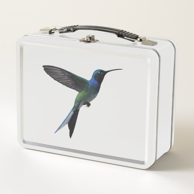 Hummingbird Minimalist Metal Lunch Box (Front)