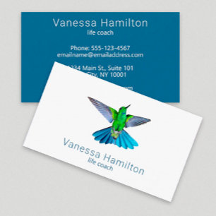 Hummingbird Modern Minimal White Business Card
