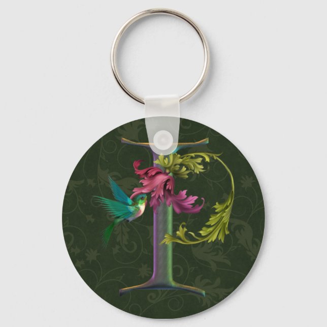 Hummingbird Monigram I Key Ring (Front)