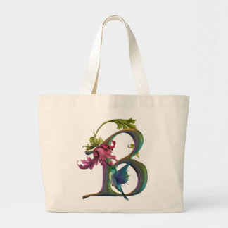 Hummingbird Monogram B Large Tote Bag